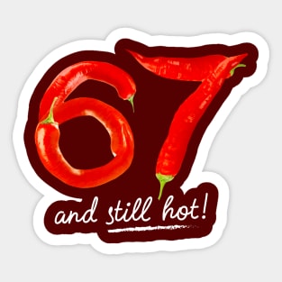 67th Birthday Gifts - 67 Years and still Hot Sticker